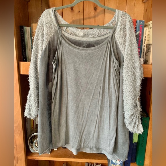 Mixed Fabric Kate Moss Graphic Print Layered Top 🇮🇹 - Picture 3 of 6